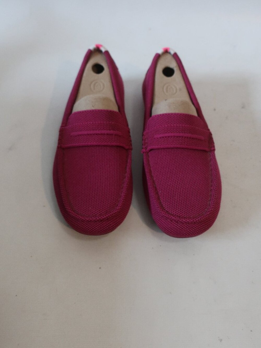 Womens Rothy's Magenta Knit Fabric Penny-Style Driver Loafers 7.5